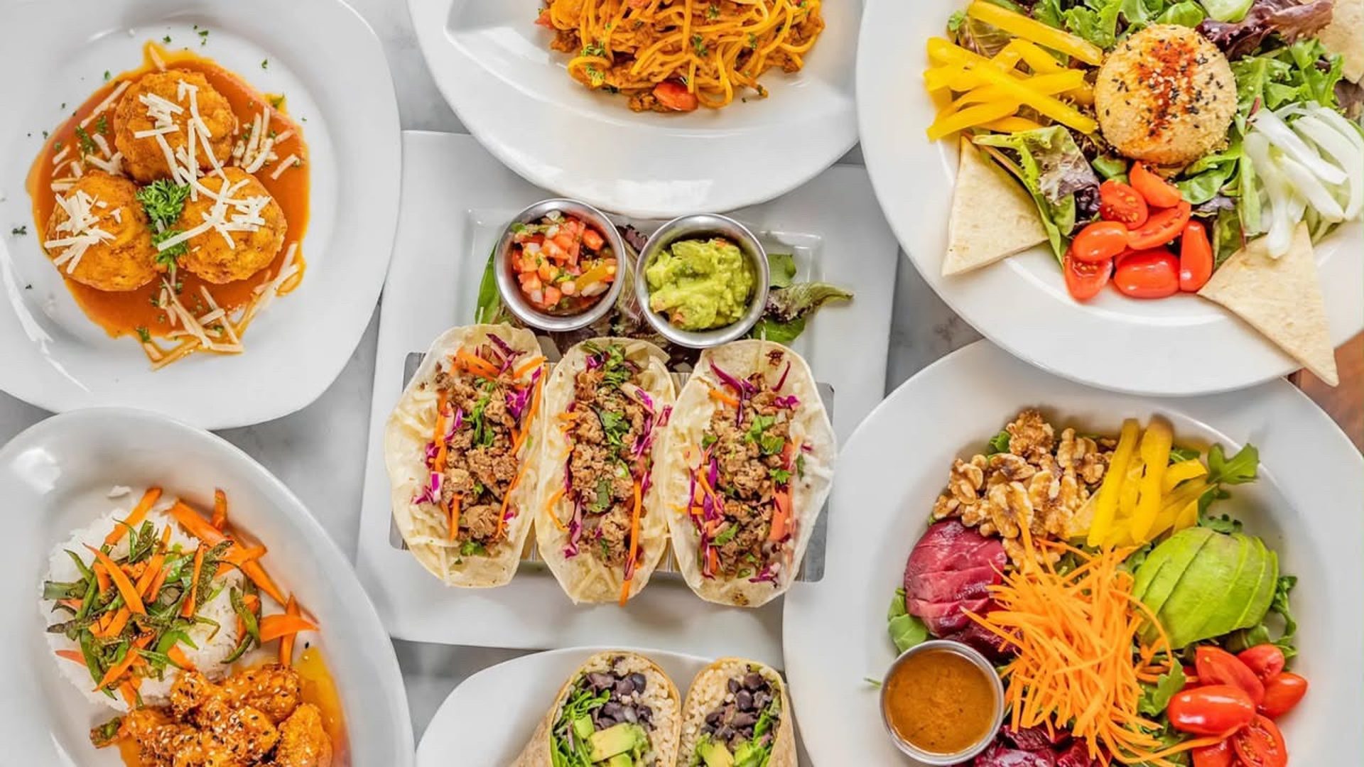 Tacos, pastas, salads, wraps, and more